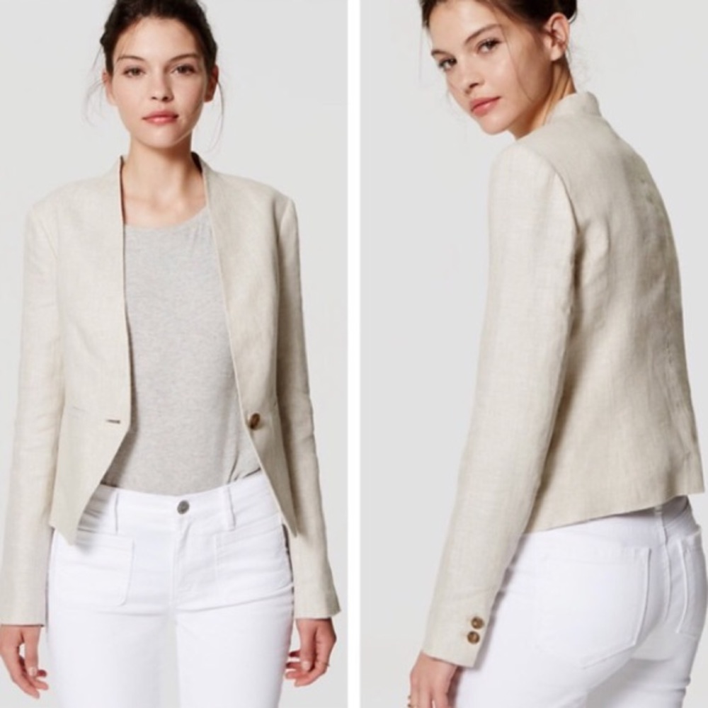 Ann Taylor Loft Herringbone Blazer
